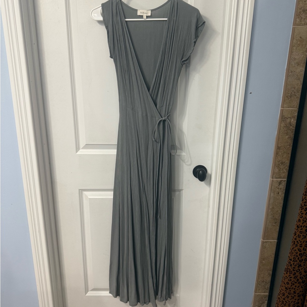 Bohme Charcoal Wrap Maxi Dress